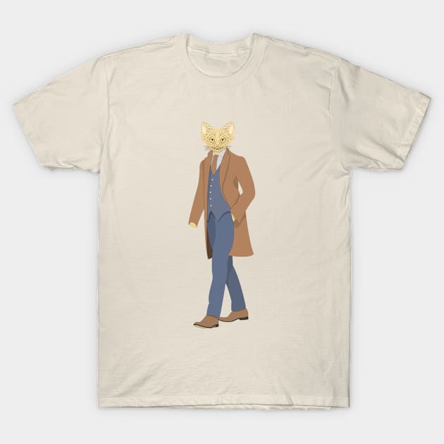 sand cat detective T-Shirt by dwalikur